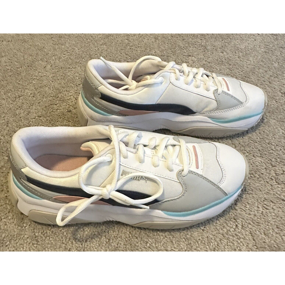 Puma Storm.Y Women Size 9 Peacock White Metallic Athletic Shoes‎